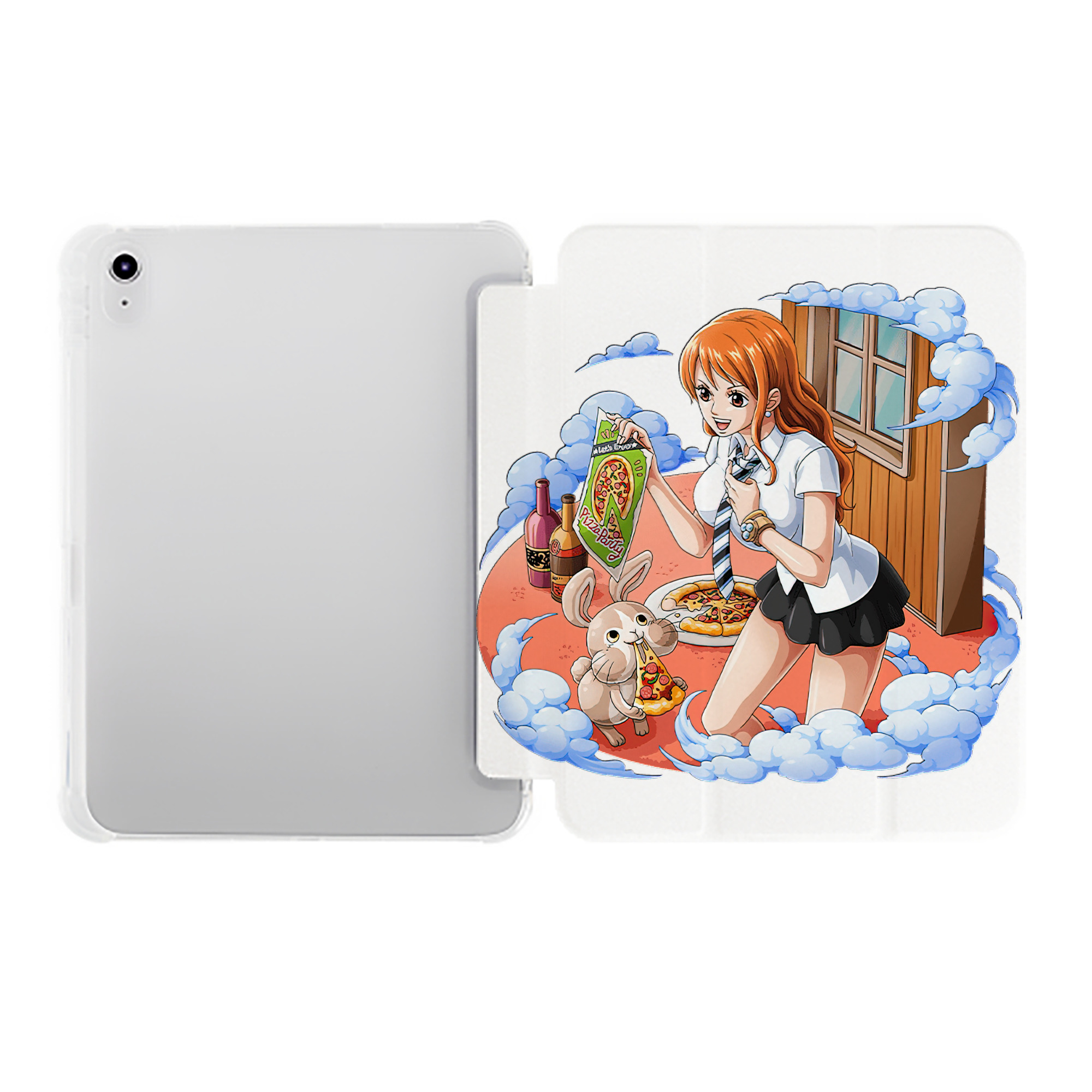 （画像用） ワンピース ナミ ONE PIECE Nami IPad ケース ペン収納付き 三つ折りスタンド PUレザー×シリコン 対応機種9.5/10.5/10.9インチ